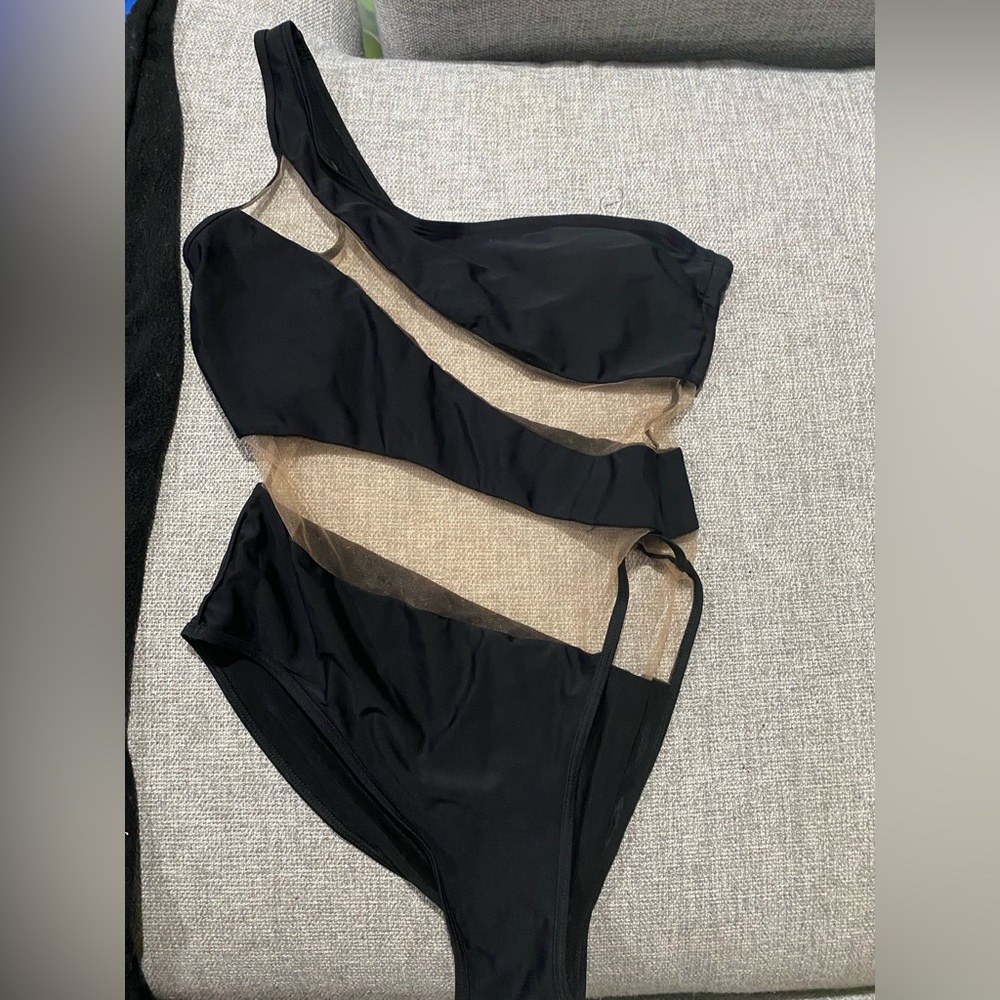 Mesh one piece swimsuit